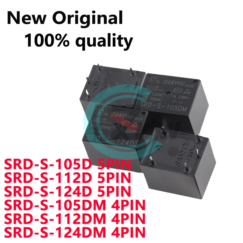 5/PCS Novo Original SRD-S-105D SRD-S-112D SRD-S-124D 5PIN SRD-S-105DM SRD-S-112DM SRD-S-124DM 4PIN Relé em Estoque