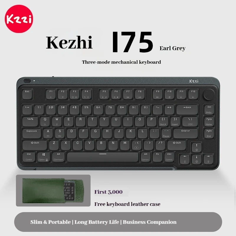 使用時間少】 Kzzi I75 ロープロファイルキーボード グレー 使用時間少