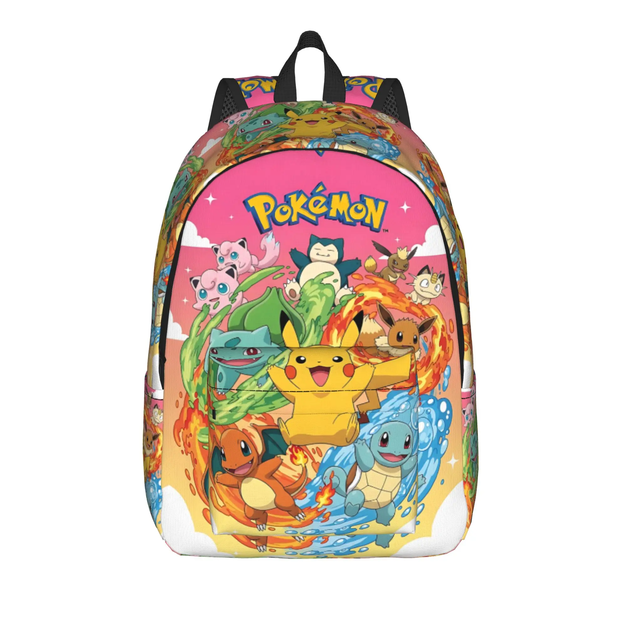Fashion Pokemon Theme Backpack  Mochilas Snack Storage For Work Office Large Capacity Rucksack