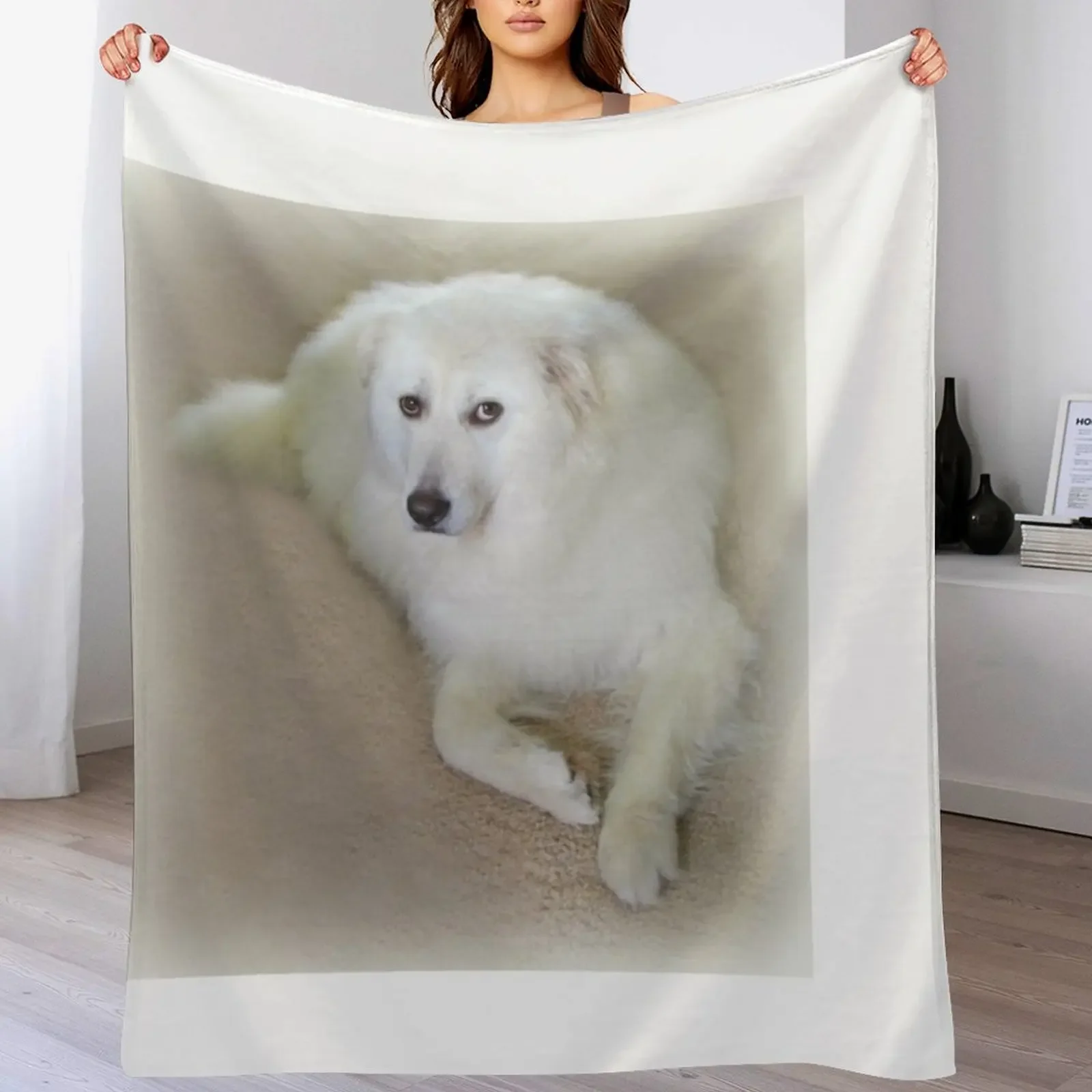 New Miley My 3 year old Rescue Maremma Sheepdog Throw Blanket Cozy Warm Blanket for Bed Room Decor