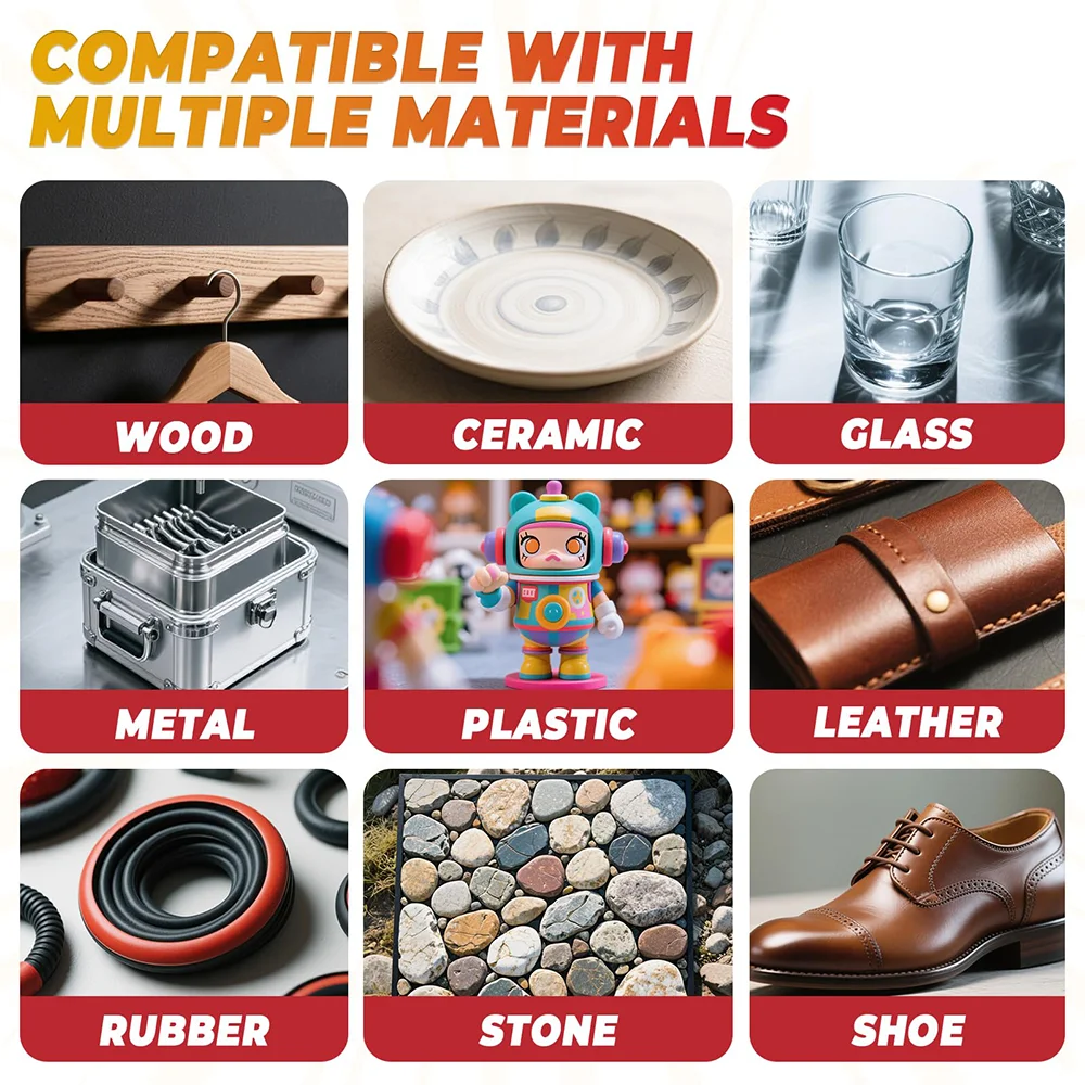 غراء فائق القوة جديد مقاوم للماء لاصق فوري ثواني CA سيانو أكريليت 502 معدن خشب حذاء زجاج بلاستيك سيليكون مطاط، لاصق فوري سريع الجفاف بقوة صناعية