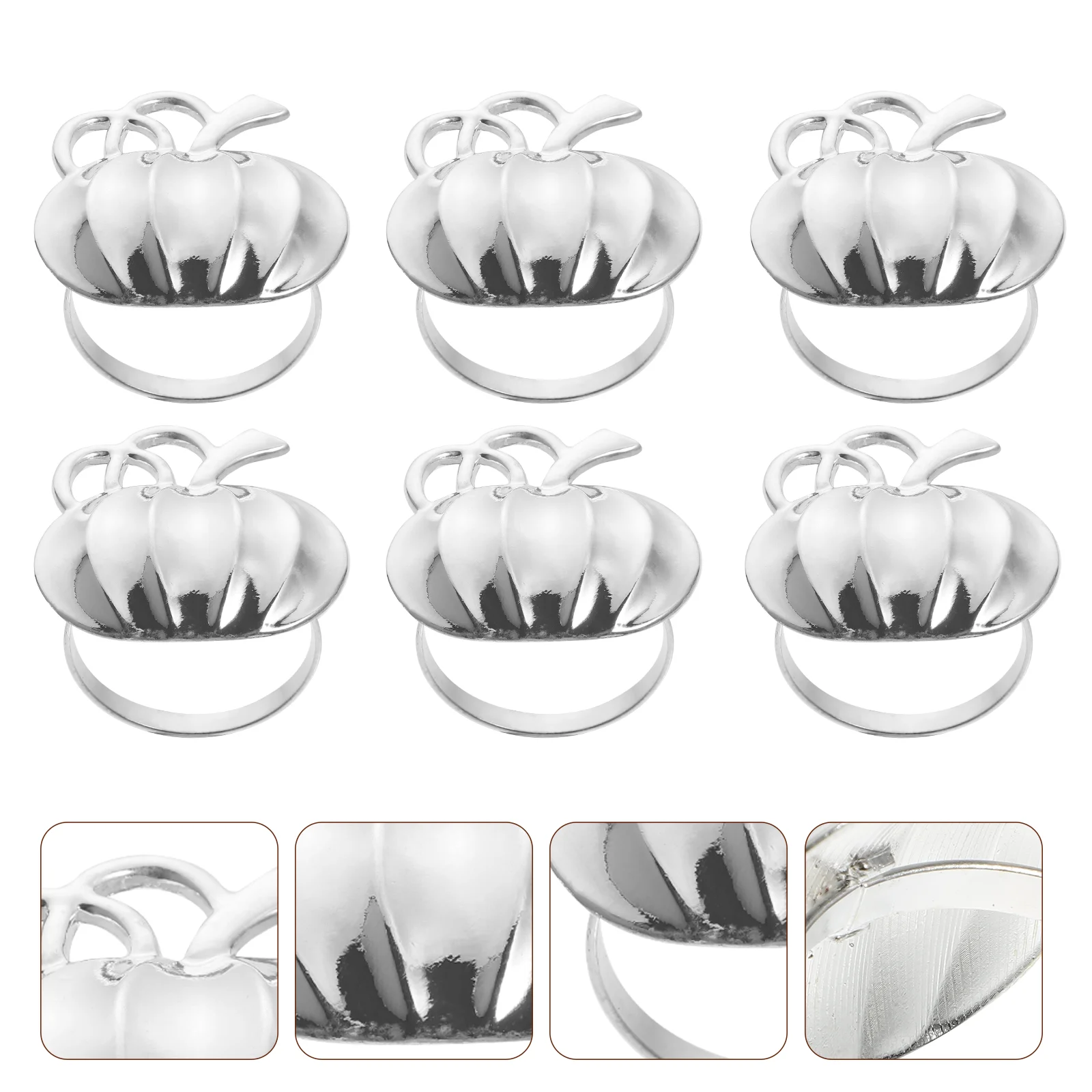 

6 Pcs Silver Napkin Holder Halloween Buckle Creative Buckles Ring Alloy Holders Festival Rings Table Decors Banquet