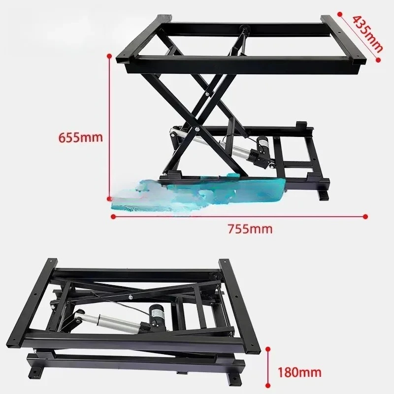 80kg 160kg Electric Lifting Coffee Table Dining Table Hardware  Folding Iron Frame Wired Remote Control CE In Stock For Home Use