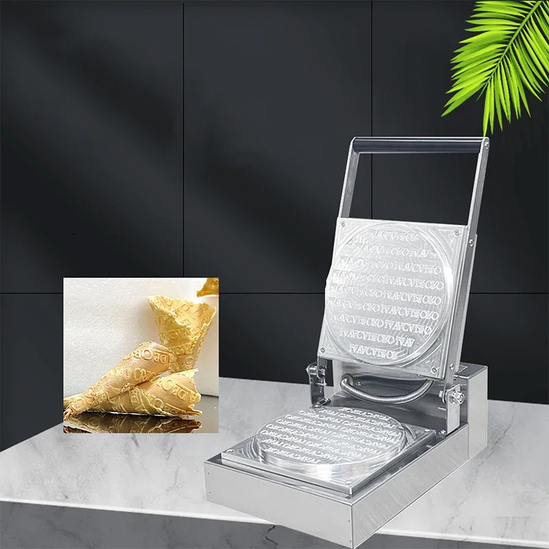 &For CB-01ORO Commercial Ice Cream Cone Machine, Custom Pattern & Font Crispy Cone Maker, 1300W