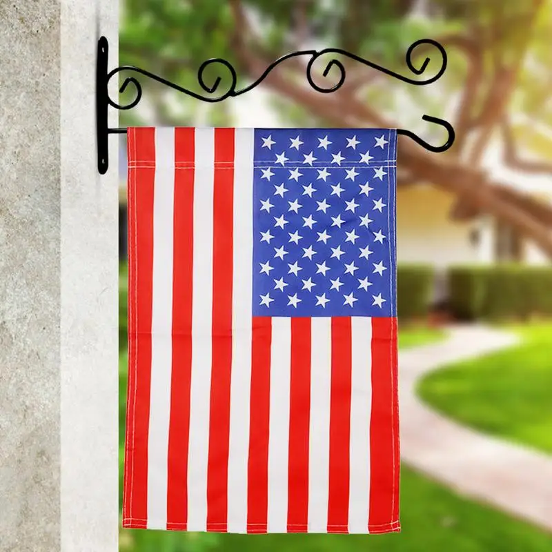 Garden Flag Holder Metal Wall Hanger Flagpole Banner Accessories Outdoors Courtyard Windproof American Flag For Courtyard 