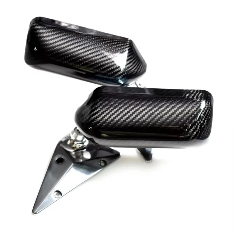 Universal F1 Style Side Mirrors Real Carbon Fiber Rearview Mirrors Blue Tint Mirror for All Cars-HDF