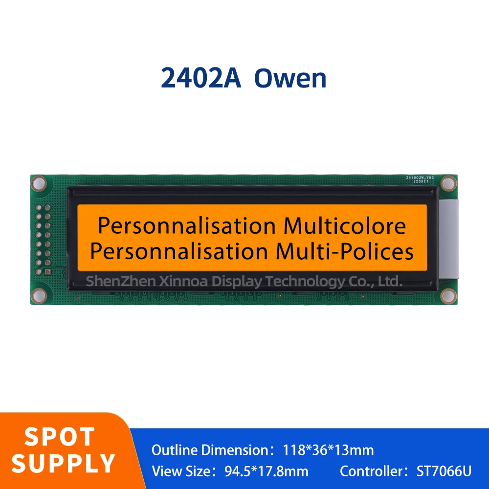 Character Dot Matrix Screen COB Monochrome Character Screen Orange Light Black Letters European 2402A 2402 LCD Screen Module