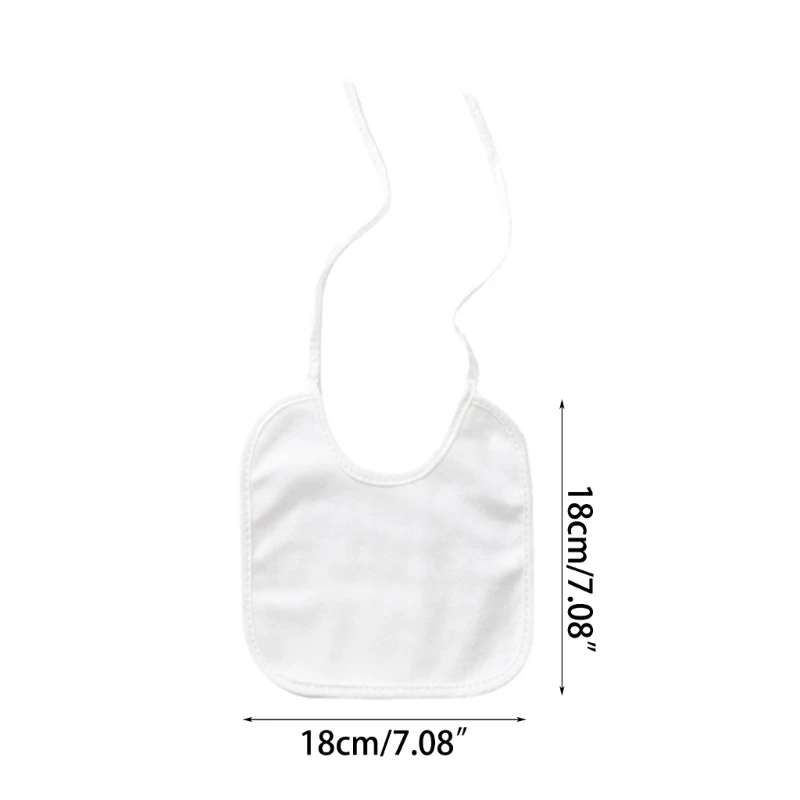 B2EB 10pcs/lot White Cotton Baby Bibs for Painting DIY Sublimation Blank Burp Cloths