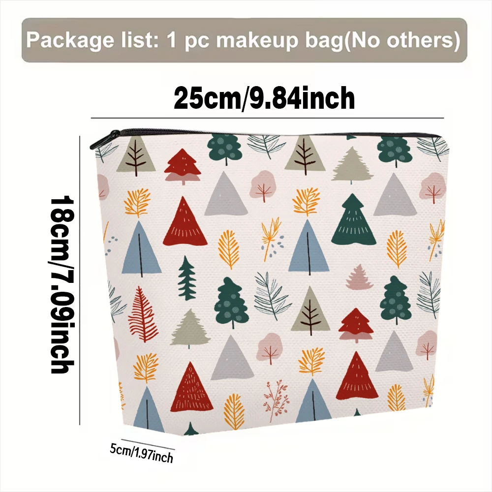 Colorful Trees Leaves Pattern Print Makeup Bags for Girls Cosmetic Pouch Toiletry Bag Pencil Case Travel Storage