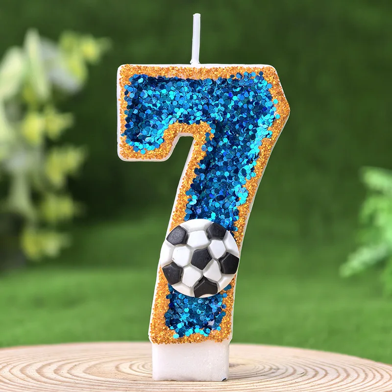 Vitality Football 0-9 Number Candles DIY Combination Birthday Candles for Ideal High-End Cake Decor Birthday Party Supplies