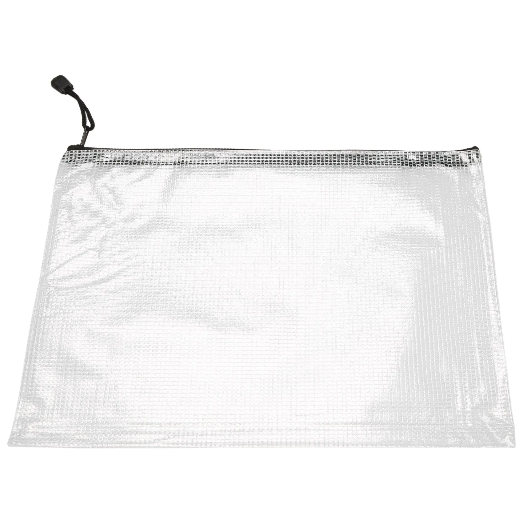 12 Pcs Zipper File Bag A4 Zipper Mesh Bag Board Game Storage Bag PVC File Bag Office Supplies Storage Bag (34CMx24CM)