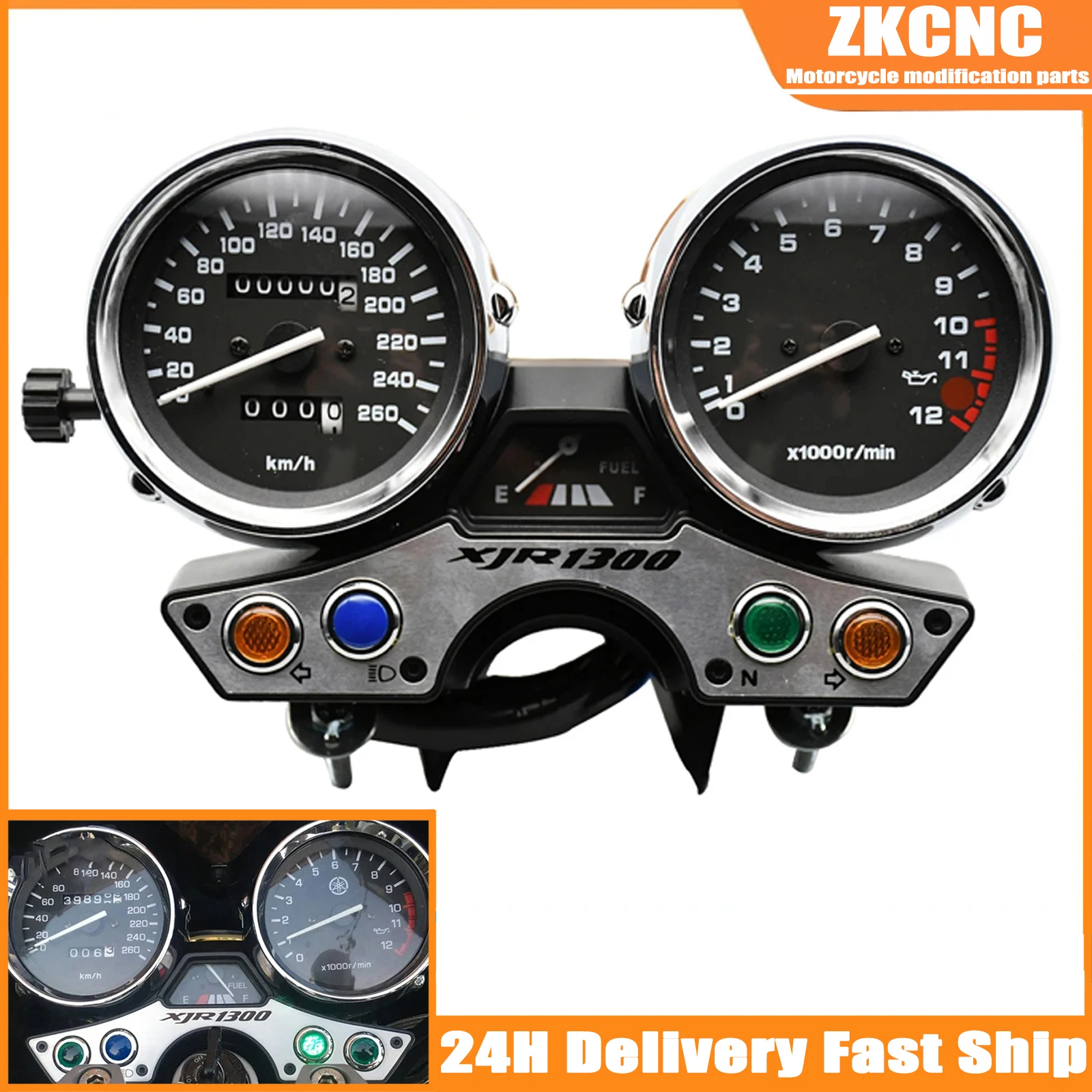 

260 Tachometer Odometer Instrument Speedometer Gauge Cluster Meter For Yamaha XJR1300 XJR 1300 1989-1997 Motorcycle Motocross