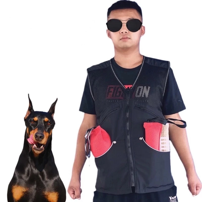 Pet Dog Training Vest for Handler Men Dog Trainer Overalls Large Pocket Anti-Grabbing Mesh Vest K9 Dog Agility Trainer Equipment