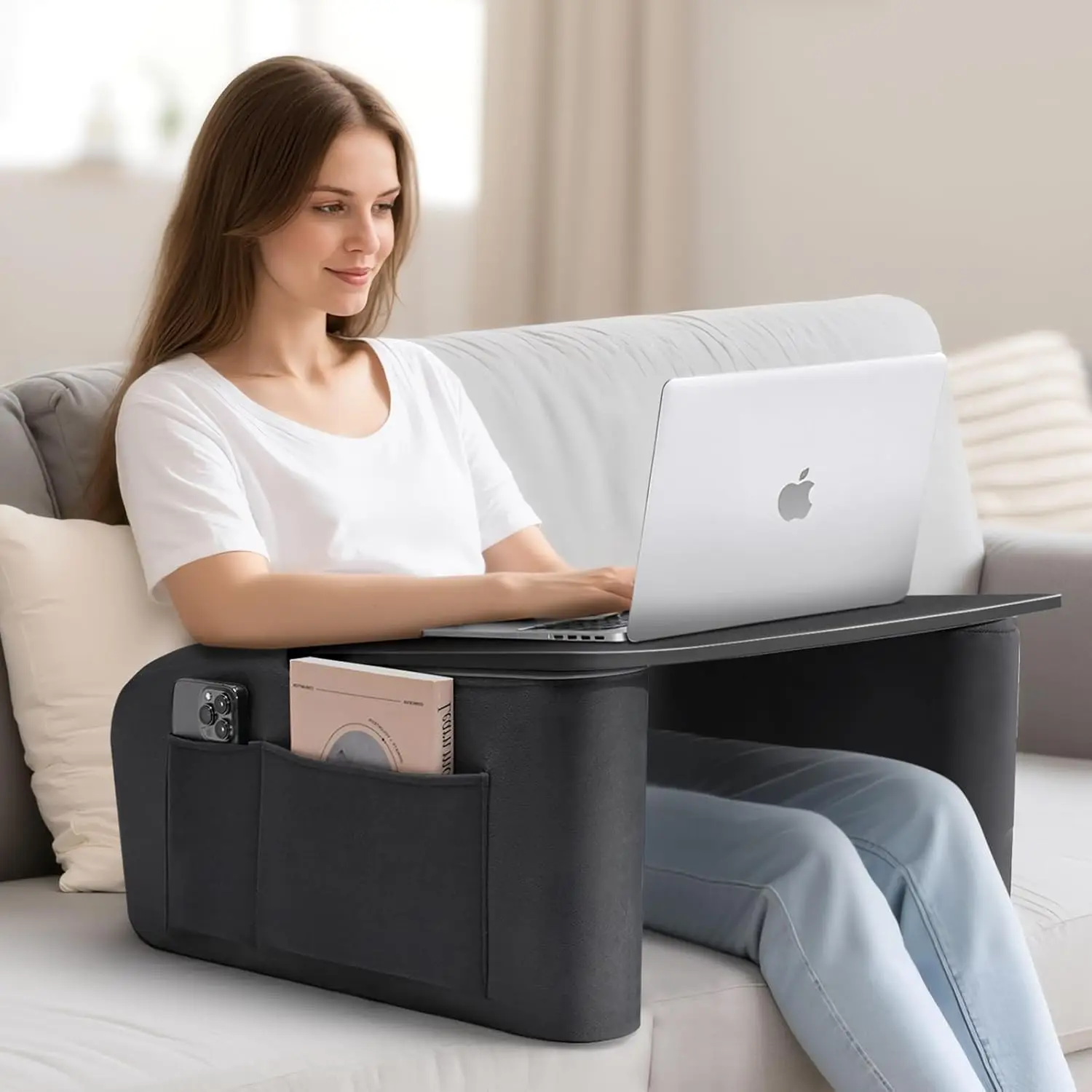 

Ergonomic Lap Desk with Armrests for Laptop Use on Bed, Couch, or Floor - Ideal for Work, Gaming, Reading