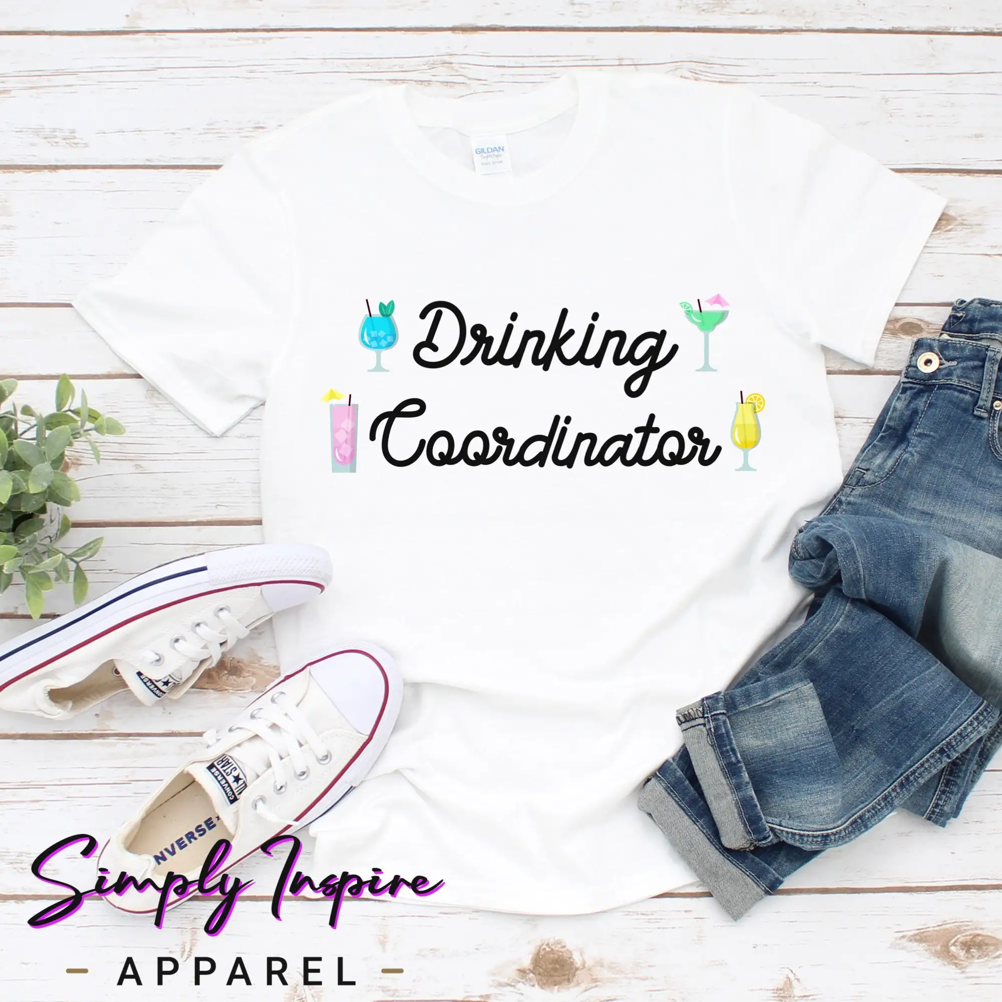 Drinking T Shirt Coordinator Cocktail Alcohol Lover Tailgating Bachelorette Party