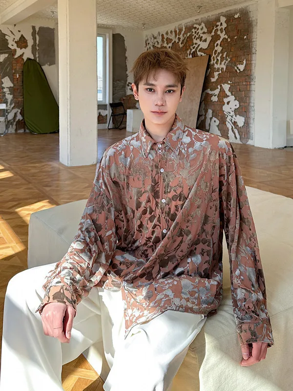 

Spring 2025 Casual Long Sve Floing Floral irt American Sle High Quali Loose Fit Youthful Versatile Four Seasons