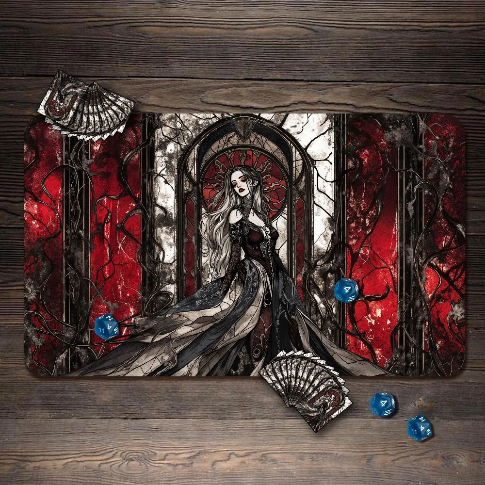 Playmat, Shattered Vampire Custom Play Mat,TCG Playmat with Zones desk accessories alfombrillas para escritorio tapis de souris