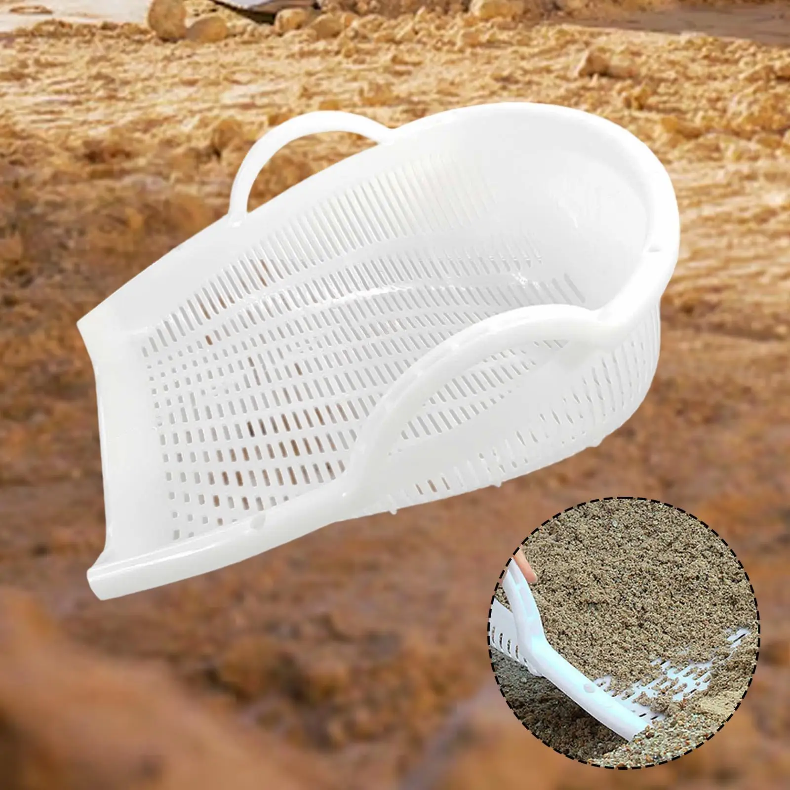 

Sand Sieve Sturdy Hollow Out Practical Reusable Thicken Garden Sieve Sand Dipper for Household Home Agricultural Garage Garden