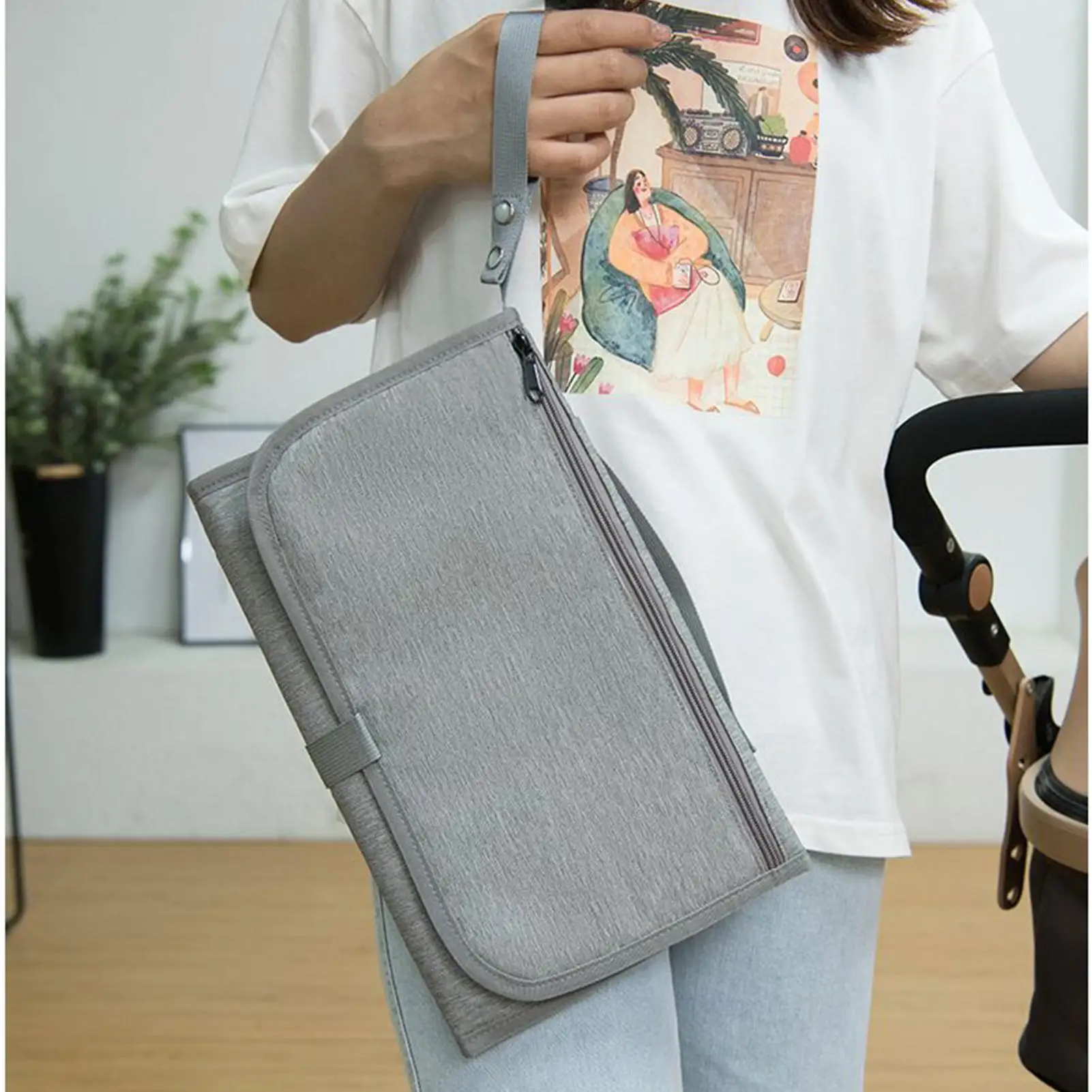 Diaper Purse Large Capacity Storage Pouch Baby Diaper Bag With Changing Pad For Everyday Beach Travel Short Trips Family Outings
