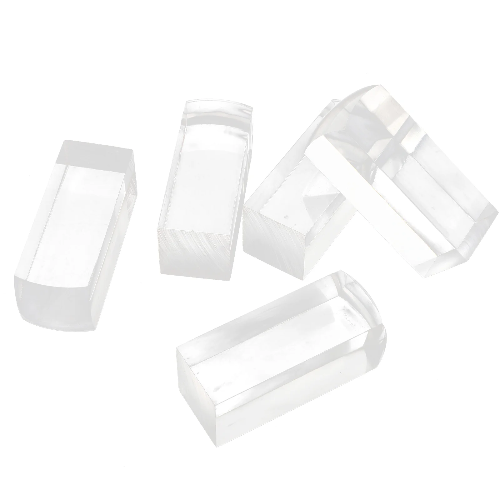 5 Pcs Stamp Transparent Blank Square Seal Alphabet Stamps Decorating Tools Acrylic