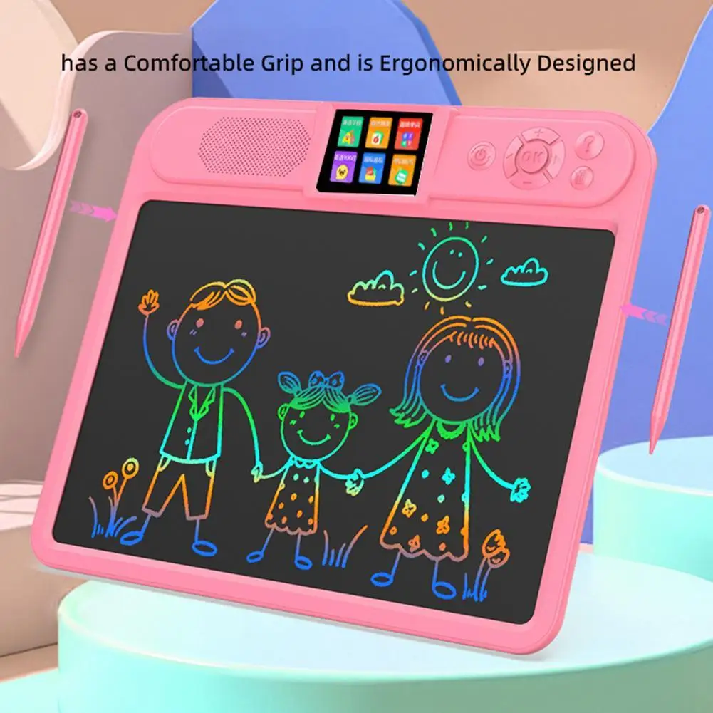 2 w 1 Mówiące Karty Edukacyjne i Tablet LCD do Pisania, Zabawka Edukacyjna do Nauki Angielskiego z Dźwiękiem, Prezent dla Dzieci, Tablica do Rysowania