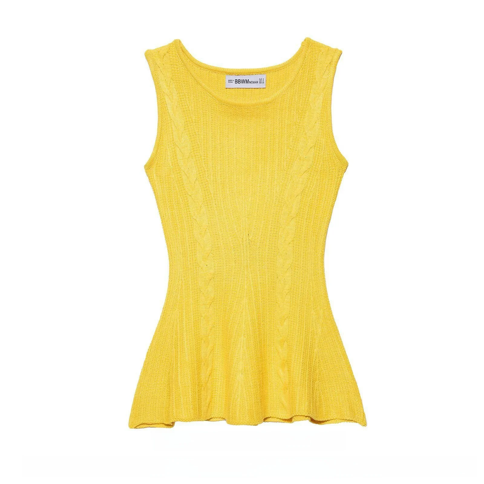 Sweet Knitted Short Skirt Style Top Women's Sleeveless round Neck Twist Flower Design Casual Comfortable Fit Autumn 2026
