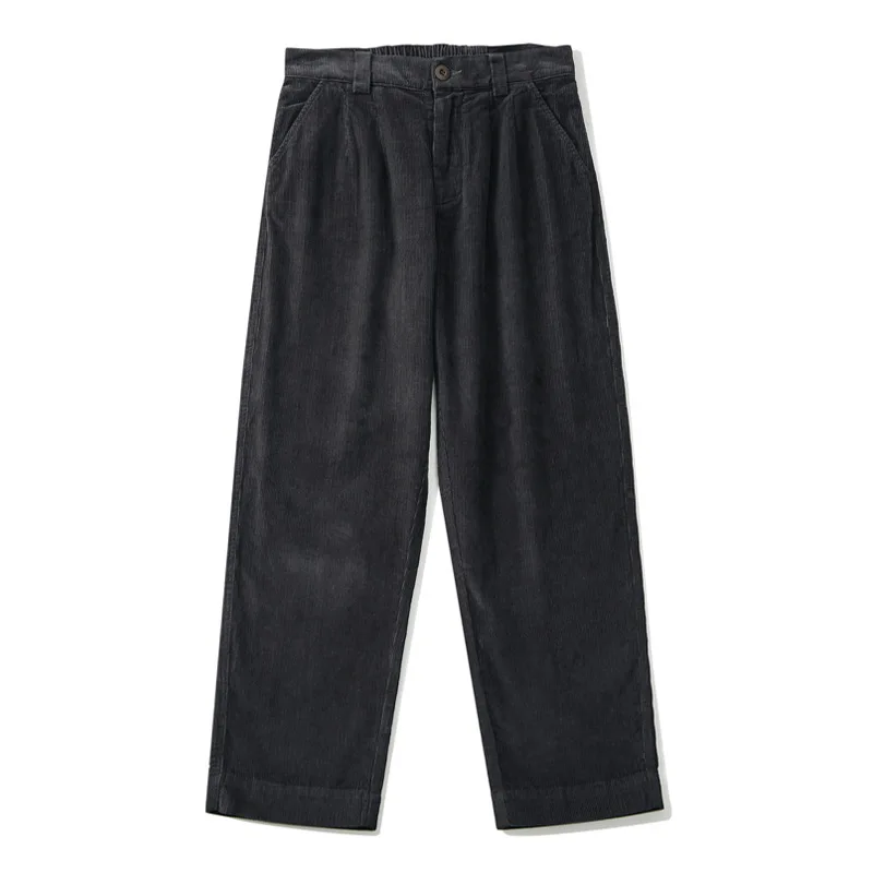 Corduroy men's pants loose straight wide-leg pants cotton trendy short-sleeved Japanese retro casual pants work pants