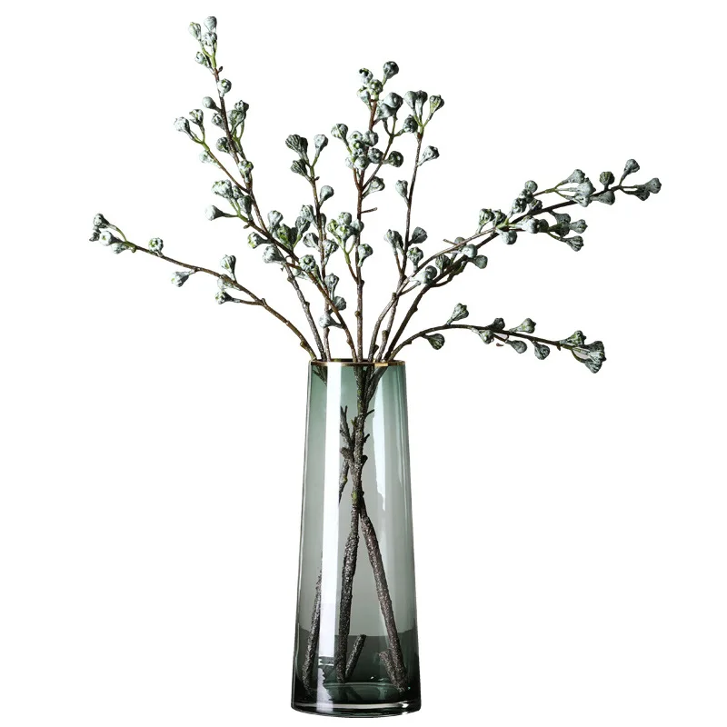 

Creative Gold Edge Transparent Glass Vase Decoration Modern Simple Living Room Home Decoration Hydroponic Flower Arranger