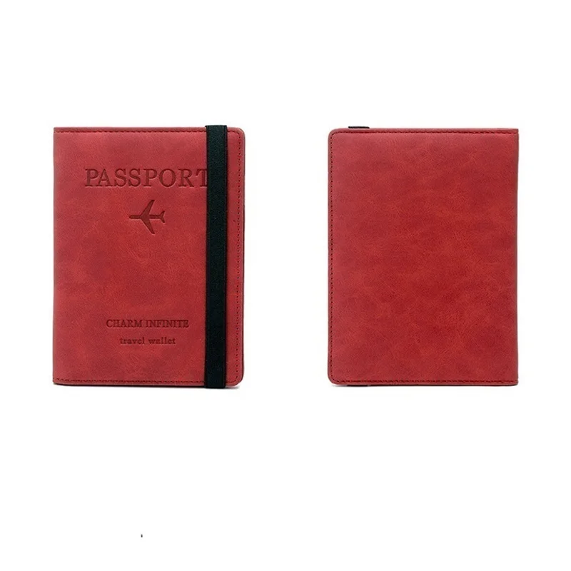 Couverture de passeport en cuir à bande élastique, blocage RFID pour cartes, porte-passeport de voyage, portefeuille, étui d'évaluation de documents, nouveau style