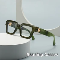 Gafas de lectura Retro de diseño de marca para hombre y mujer, gafas para presbicia cuadradas de gran tamaño con piernas de lujo a la moda, dioptricas de 0 a + 6,0