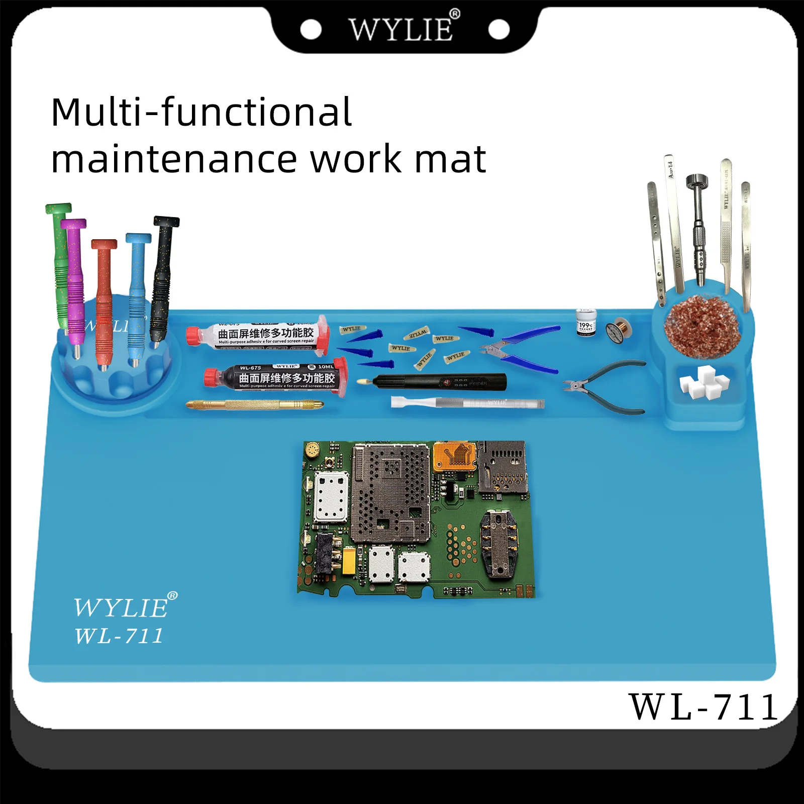 

WYLIE WL-711 Silicone Heat Insulation Mat High-temperature Resistant for Welding Repair Mat Workbench Storage Work Pad Tools