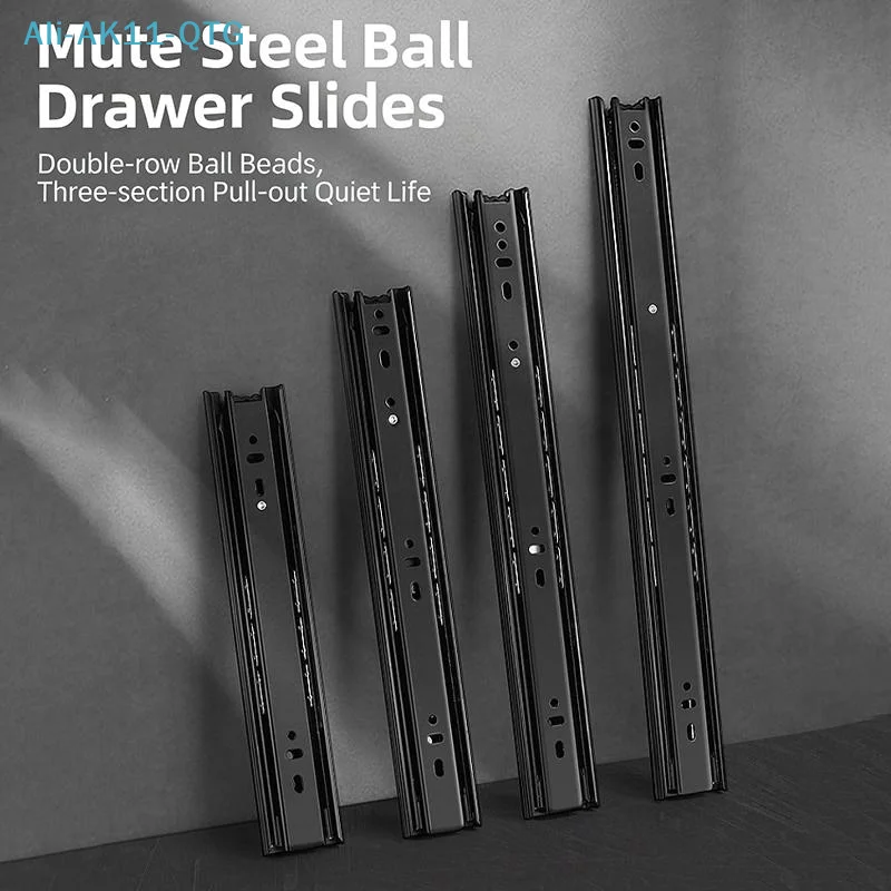 Heavy Duty Drawer Guide Full Extension Ball Bearing Slides Per Pair Buffer And Silent Wardrobe Furniture Hardware Accessories