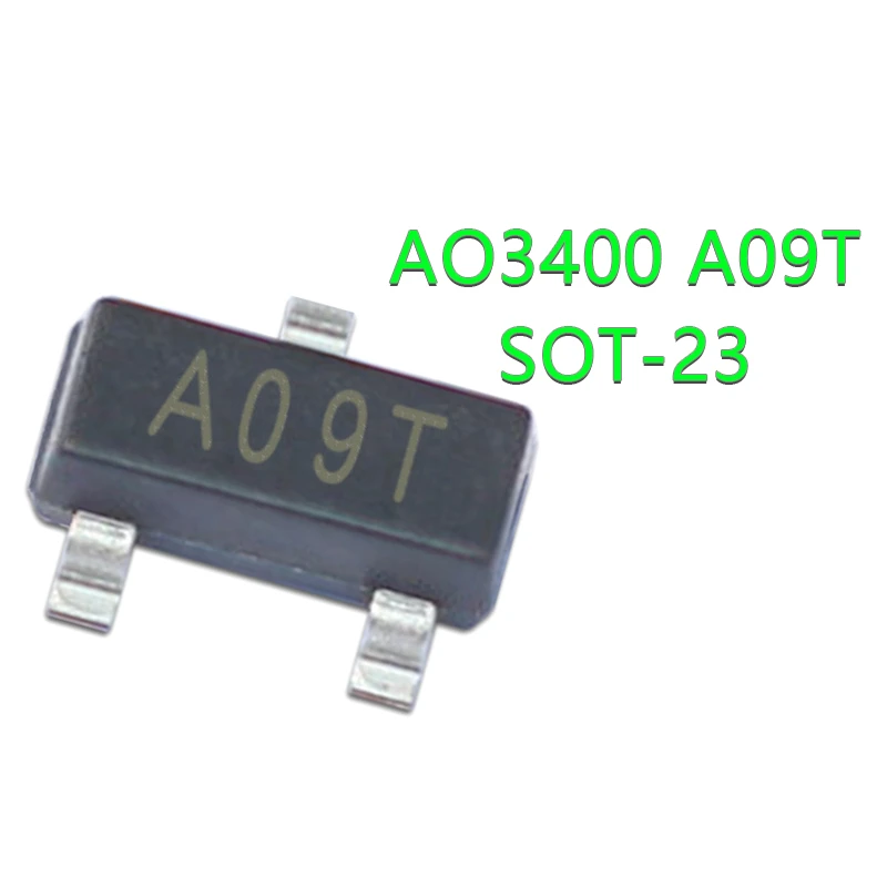 Chipset SMD, chipset IC novo e original, AO3400, SOT23, AO3400A, SOT-23, A09T, SOT23-3, 50pcs