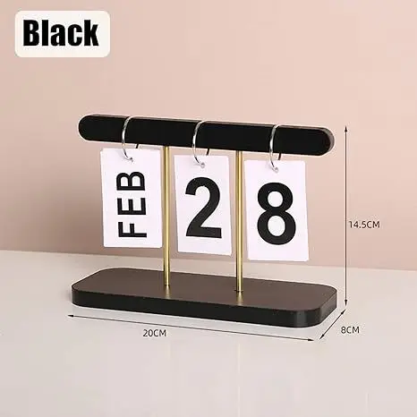 Reusable Daily Flip Calendar Permanent Office Desktop Decor and Desktop Photography Props Home Accessories