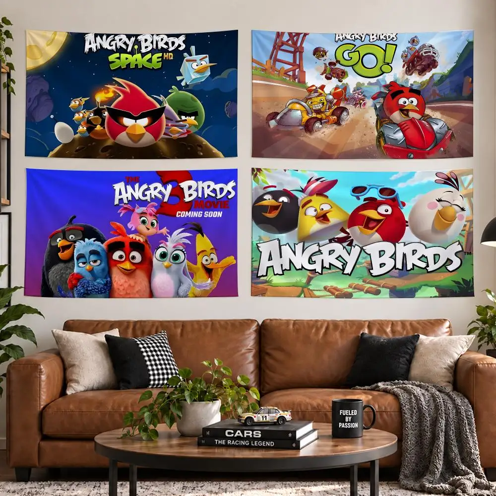 Movie The A-Angry Birds Movie 3 Tapestry Outdoor Parties Bedrooms Living Rooms Dorm Rooms Wall Decor Banners Gifts