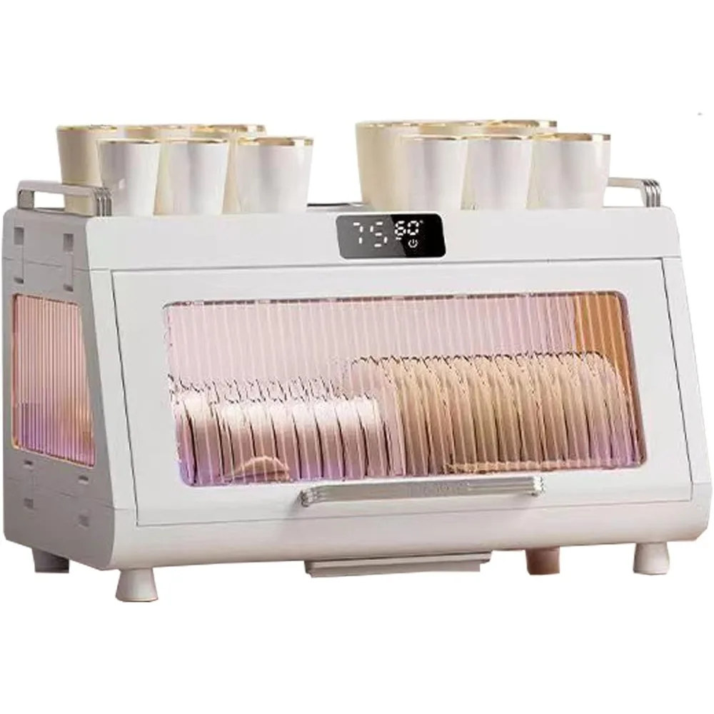 Dish Drying Rack and Drain Board with Lid Cover - Intelligent Drying Drainer Multi-Function Kitchen Cleaning Cabinet for Kitchen