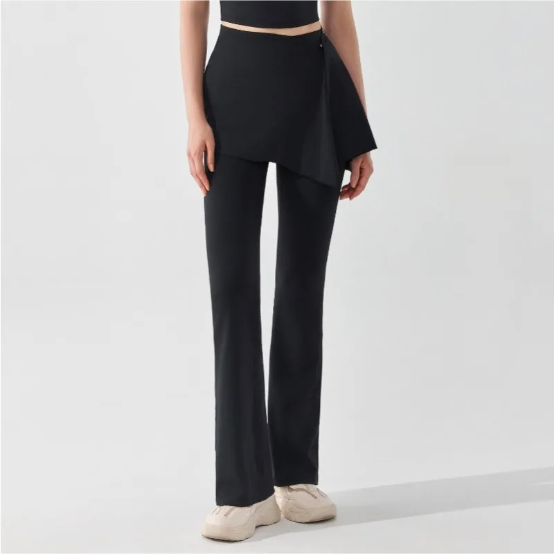 Detachable Two Piece High Waisted Hip Mini Skirt Pants Yoga Running Sporty Flare Slim Fitness Yoga Casual Women Summer Pants