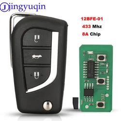 jingyuqin 3Buttons Remote Car Key Control For Toyota RAV4 CAMRY AURIS 2015 2017 FCCID: 12BFE-01