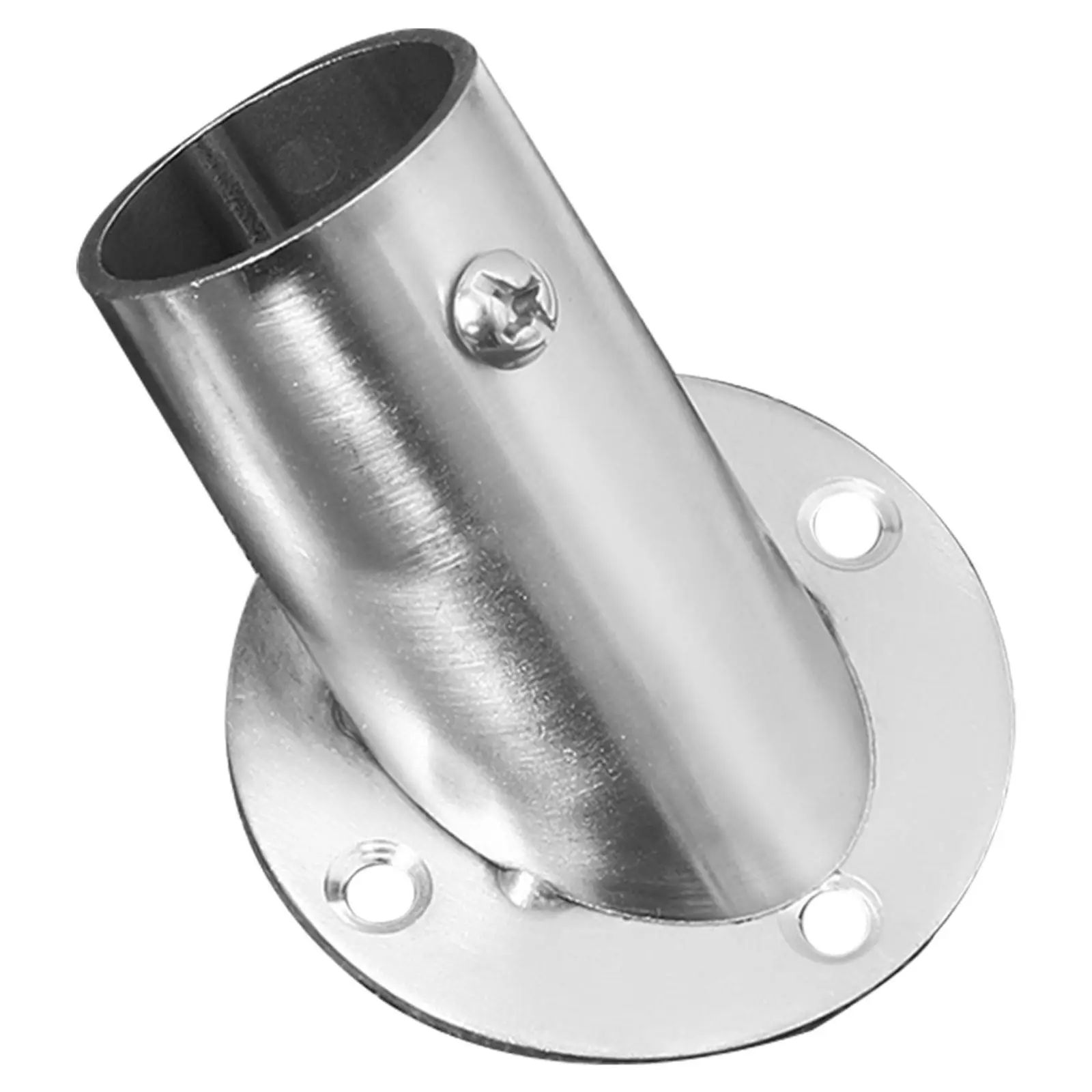 Shower Rod Holder Bevel Stainless Steel Compact Triangular Space Saving Shower Curtain Pole Socket Towel Rod Support