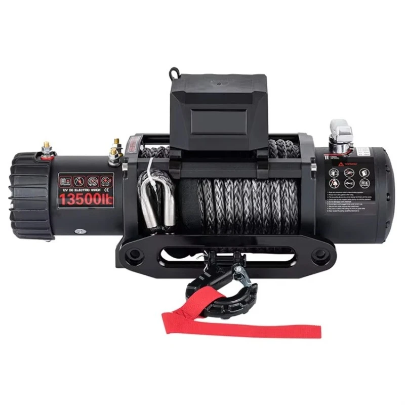 4X4 ونش سحب هوك 12000Lbs الثقيلة قارب كهربائي شاحنة الحرية ونش خط مع تحكم دائم الصلب حبل 12 فولت/24 فولت بيع #4