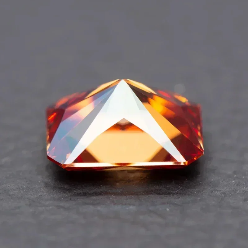 Moissanite Radiant Cut VVS1 Garnet Color with GRA Certificate for DIY Charms Beads Jewelry Making Pendant Earrings Materials