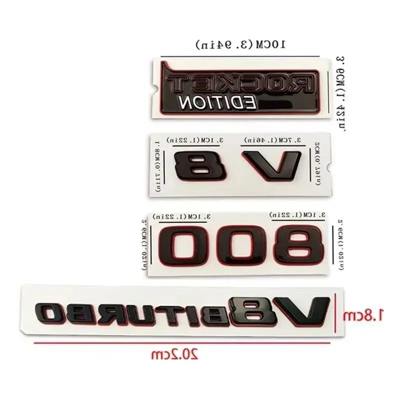 

3D ABS Car Rear Trunk Badge Decal Letters V8 700 800 850 900 ROCKET EDITION Sticker for Mercedes Benz V8 BITURBO G63