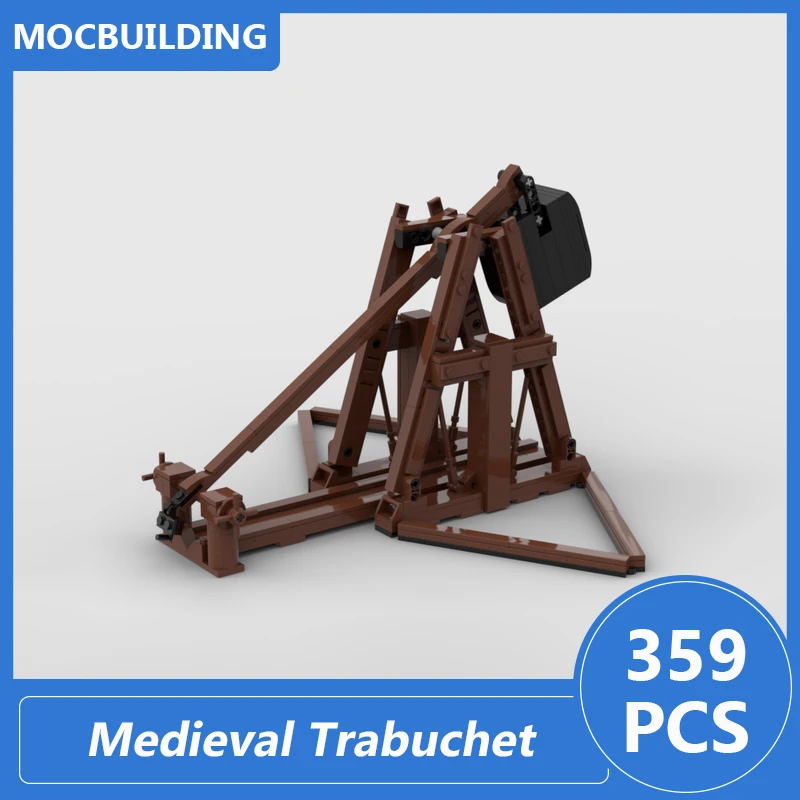 

Средневековая модель траbuchet Moc, строительные блоки, сделай сам, сборка кирпичей, серия замков, креативный дисплей, коллекция игрушек, подарки, 359 шт.
