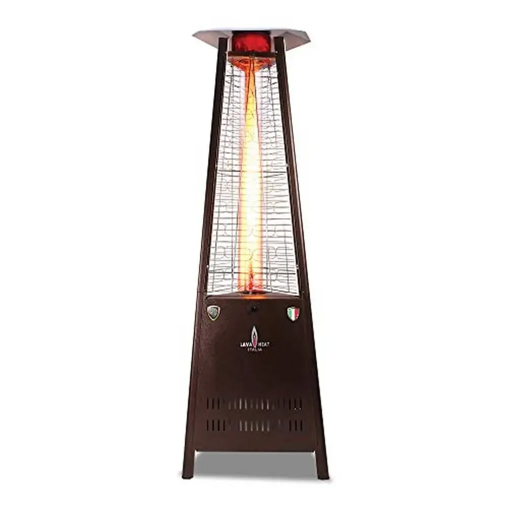 42,000 BTU Propane Pyramid Patio Heater Triple Safety Protection 304 Stainless Steel Glass Tube Eco-Friendly Heat Option