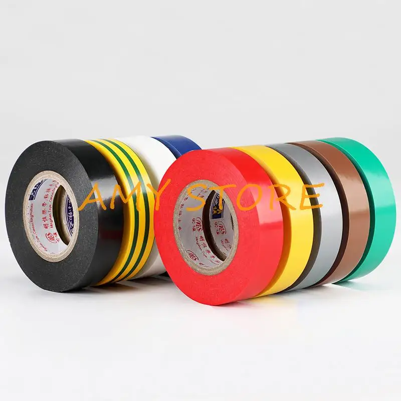 1Pc PVC 18mm Electric Wire Cable Wrap Insulation Electrical Adhesive Tape Flame Retardant Connect Waterproof High-Temp 18M Roll