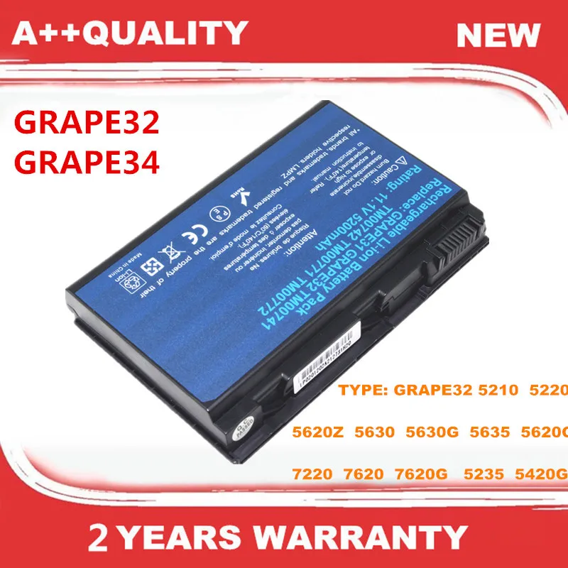 

GRAPE32 Аккумулятор для ноутбука ACER Extensa 5210 5220 5235 5420G 5620G 5620Z 5630 5630G 5635 7220 7620 7620G