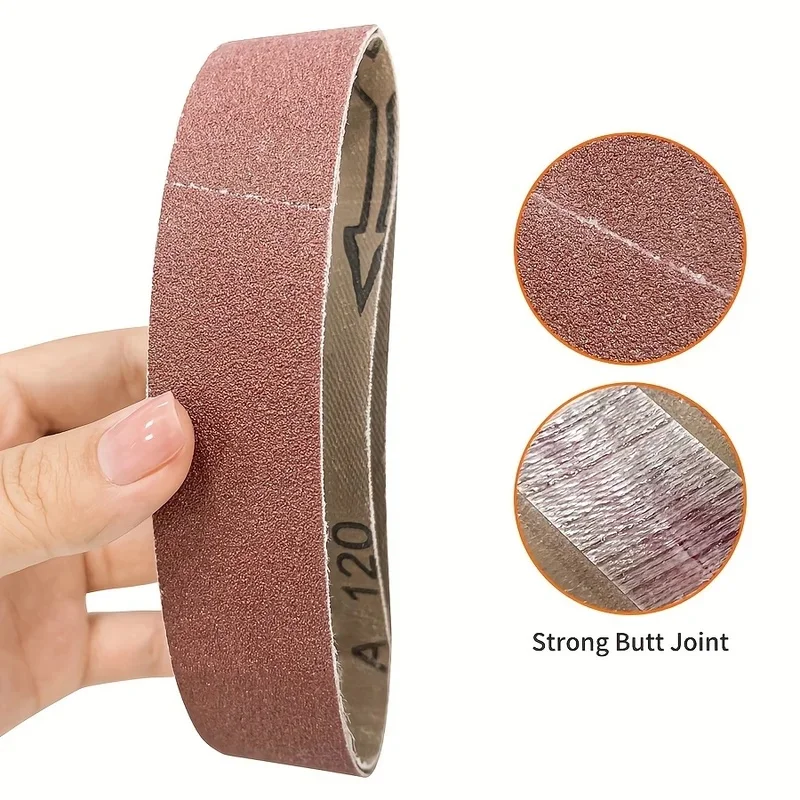 10Pcs 30 X 330 mm abrasive belt - 60/80/120/240/400 grain size - for sanding, filing, grinding and deburring