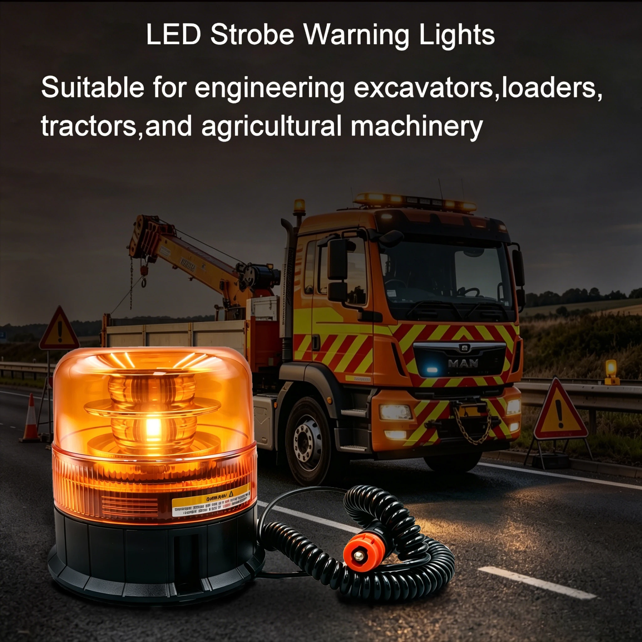 2026 New Beacon Rotation LED Emergency Warning Lights for Vehicles Strobe Flashing Traffic Safety Lamp Universal 12V