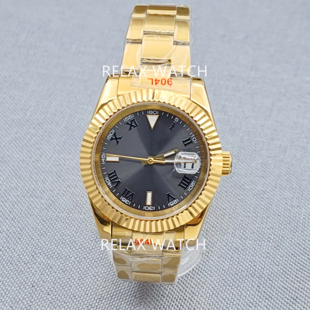 39MM Sapphire Glass PVD Gold Stainless Steel Watch Japanese NH35 Automatic Mechanical Movement