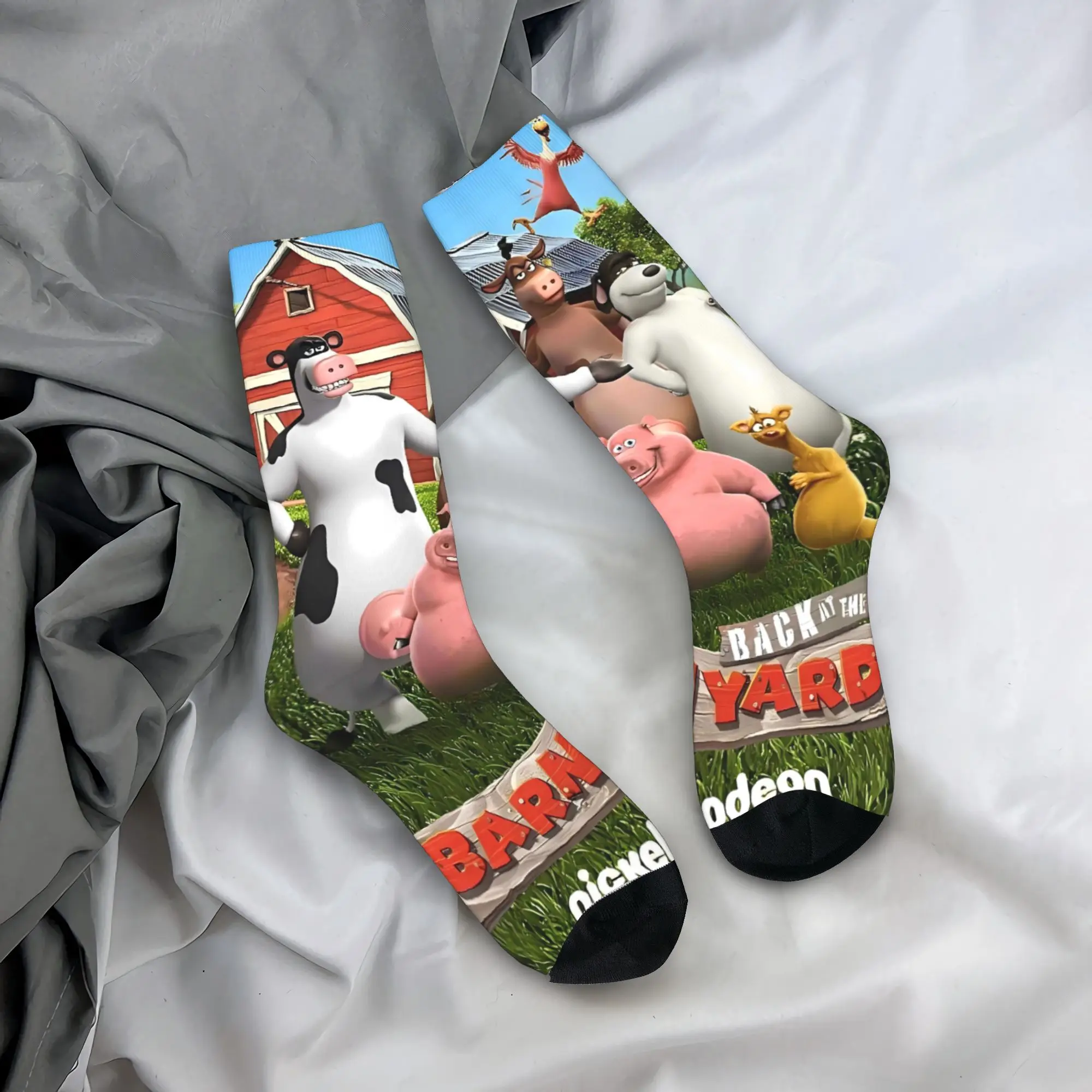 

Back At The Barnyard (5) Носки с модным дизайном, осенние нескользящие носки, унисекс, мужские, для занятий спортом на открытом воздухе, теплые, мягкие носки